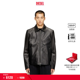[折扣]DIESEL男士黑色皮衣外套A154840IGAM
