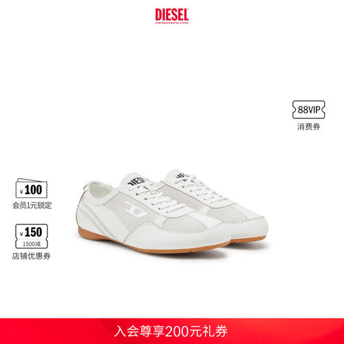 DIESEL女士D-MILE白色休闲时尚运动鞋Y03857P7555