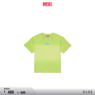 [折扣]DIESEL童装绿色渐变SUPER LOGO短袖T恤J02598KYA0K