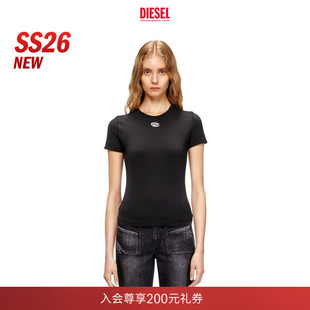 短袖 D黑色粉色修身 DIESEL女士26早春OVAL T恤A199170AHQH 新款