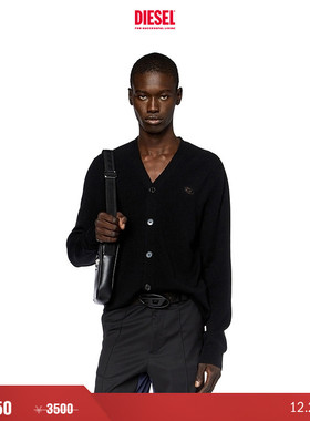 [折扣]DIESEL男士OVAL D LOGO镂空绵羊毛针织开衫A130040GEAY