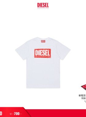 [折扣]DIESEL男童SUPER LOGO白色短袖T恤J0247600YI9