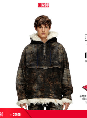 [折扣]DIESEL男女同款中性提花牛仔连帽外套A159630ABCW