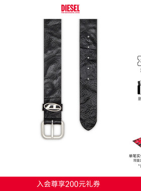 [礼物]DIESEL男女同款25秋冬OVAL D黑色腰带X10314PS681