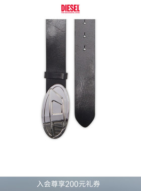 [礼物]DIESEL女士25秋冬OVAL D黑色皮带腰带X10430PR227