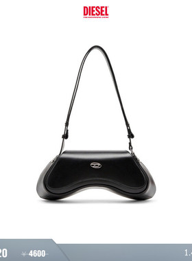 [礼物][折扣]DIESEL女士黑色PLAY翻盖异形游戏手柄包X10221PR227