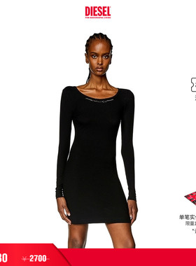 [折扣]DIESEL女士链条设计黑色连衣裙A127670BLAN