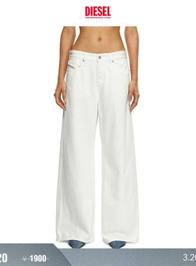 [折扣]DIESEL女士D-SIRE低腰宽松阔腿白色牛仔裤A0692509I41