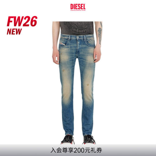[新款]DIESEL男士26早秋D-STRUKT修身窄脚牛仔裤A035620KBBW