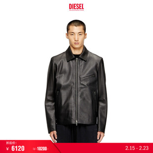 [折扣]DIESEL男士黑色皮衣外套A154840IGAM