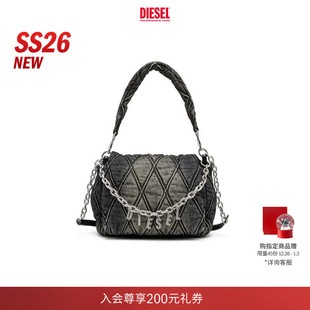 D菱格纹中号手提流浪包X09596P6330 DIESEL女士26早春CHARM 礼物