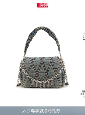 [礼物][明星同款]DIESEL女士CHARM D丹宁流浪包X09596P5570