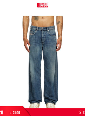 [折扣]DIESEL男士D-MACRO低腰宽松阔腿牛仔裤A1282109M09