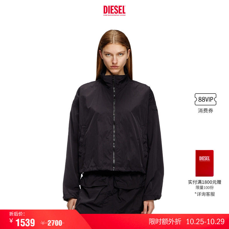 [叠享礼遇]DIESEL女士黑色简约通勤夹克外套A168150AKAD