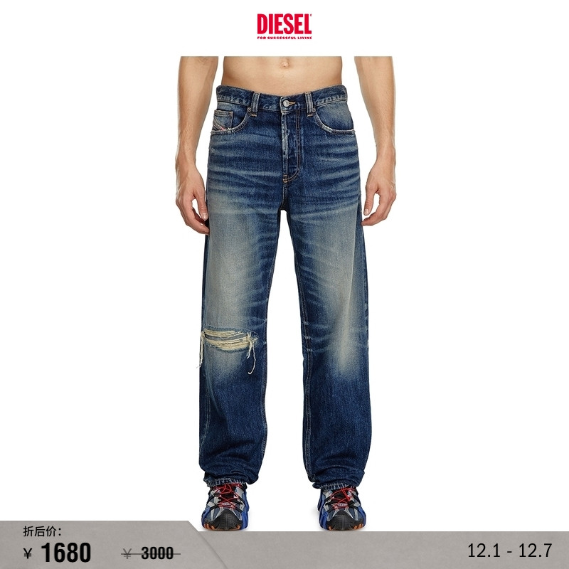 [折扣]DIESEL男士D-MACS中腰合身直筒牛仔裤A0414909J95