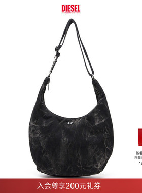 [礼物]DIESEL男女同款25秋冬HOBO宽肩带斜挎包单肩包X10414P4485