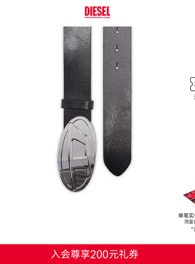 [礼物]DIESEL女士25秋冬OVAL D黑色皮带腰带X10430PR227