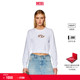 折扣 DIESEL女士OVAL LOGO镂空短款 卫衣A099310GRAC