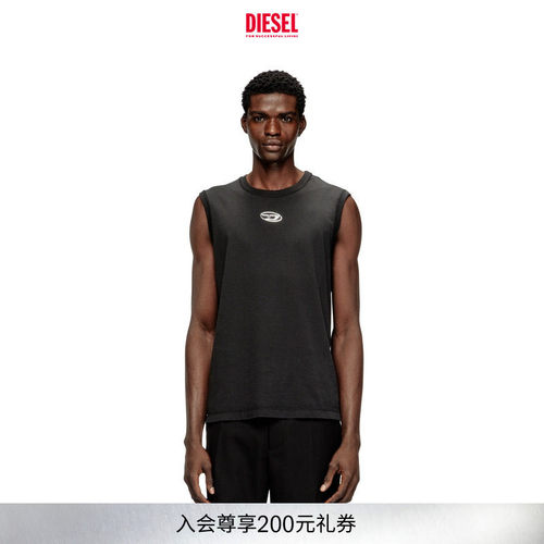 DIESEL男士OVAL D黑色白色背心A217430JMBB
