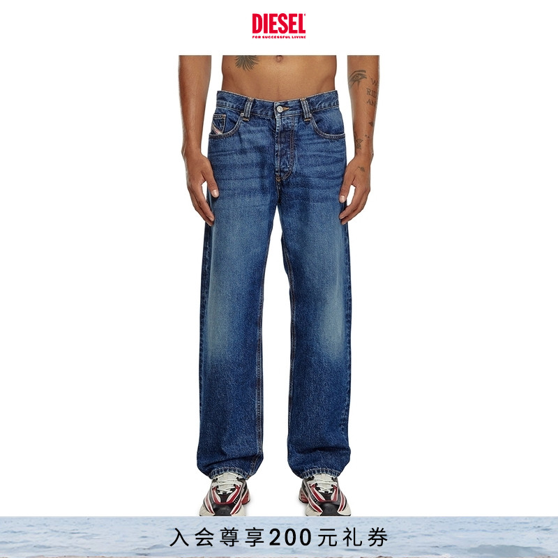 DIESEL男士D-MACS中腰合身直筒牛仔裤A0414909I27