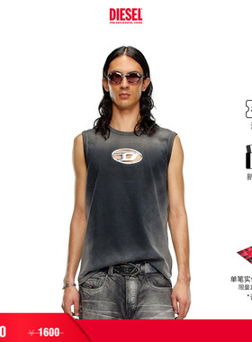 [折扣]DIESEL男士OVAL D LOGO黑色背心A136010CHBI