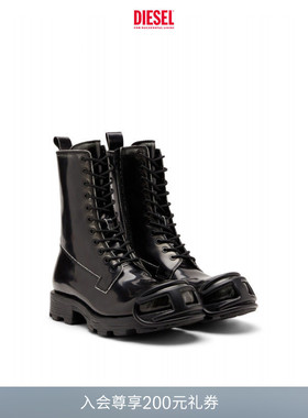 DIESEL男士25秋冬D-HAMMER黑色时装靴切尔西靴Y03228P8435