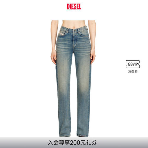 DIESEL女士D-SENT高腰合身直筒牛仔裤A1987109N32