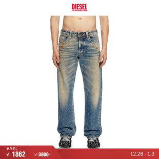 LARKEE做旧中腰合身直筒牛仔裤 DIESEL男士 00C06P09K32 折扣