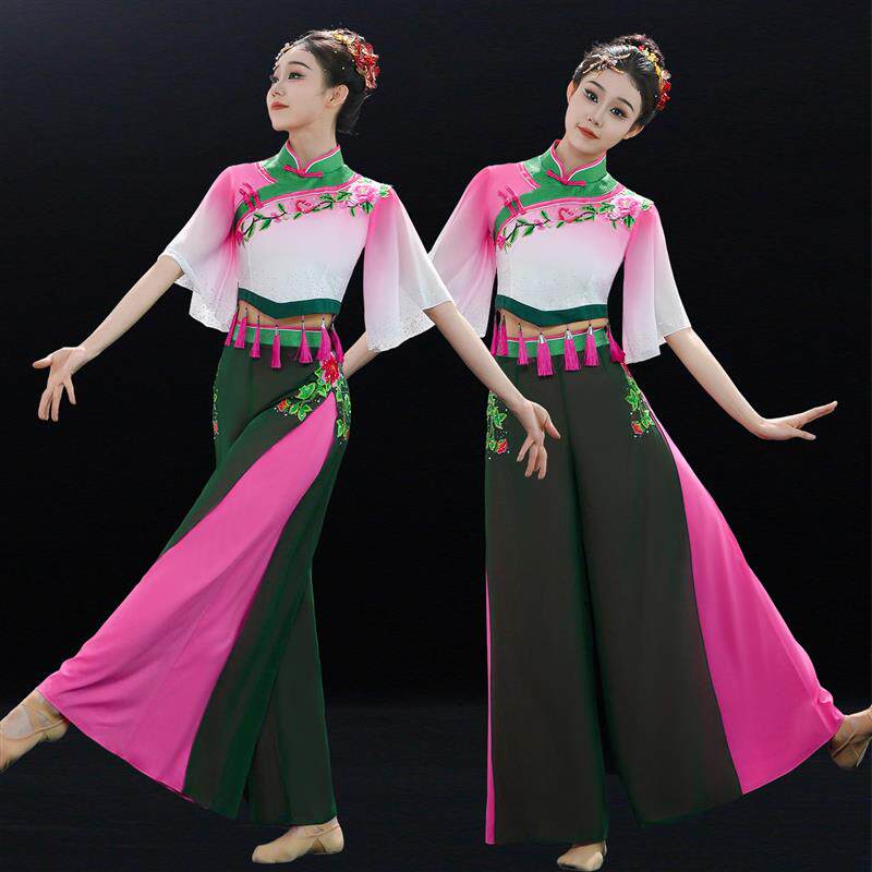 胶州秧歌服演出服艺考中国风花鼓灯打鼓腰鼓舞广场舞蹈服装女飘逸