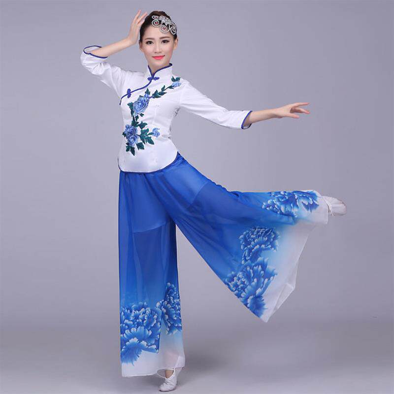 秧歌服2025新款民族舞蹈演出服腰鼓服伞舞扇子舞女成人古典舞服装