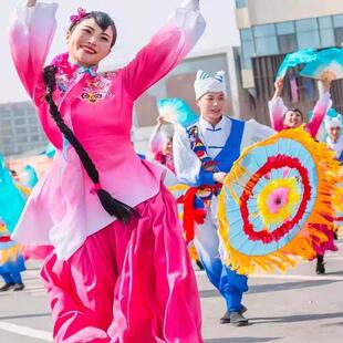 秧歌服女2025陕西绥德新款大秧歌胶州广场舞腰鼓舞扇子舞演出服