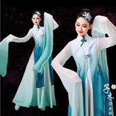 古典舞演出服飘逸中国风水袖 戏服群舞剧目一川青水一江清水舞蹈服