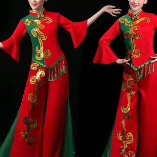 秧歌服女成人新款2025中老年广场舞腰鼓舞扇子舞喜庆民族舞蹈套装