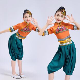 儿童演出服2025新款喜庆秧歌舞蹈服蒲扇舞现代中国风女童表演服装