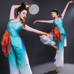 古典舞演出服女飘逸扇子舞套装艺考林鸟趣话羽毛灵动秧歌舞蹈服装