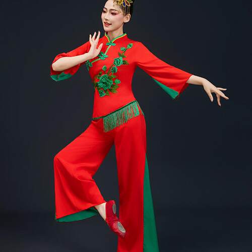 新款秧歌服演出服广场舞扇子舞腰鼓民族服装厂家直销多单优惠古典