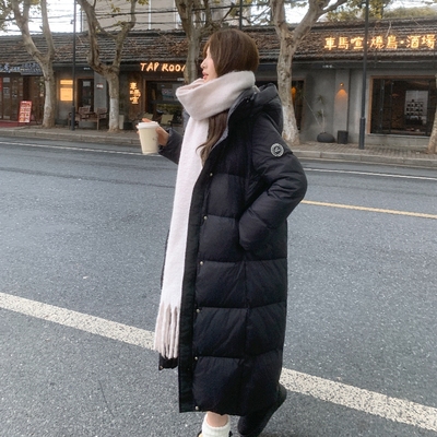 白鸭绒中长款过膝羽绒服加厚保暖