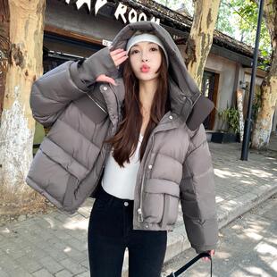 白鸭绒短款羽绒服女2025年冬季新款韩版时尚加厚小个子高端外套潮