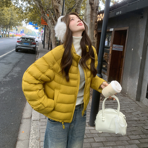 超好看90白鸭绒短款泡芙排骨羽绒服女2026冬季新款宽松小个子外套