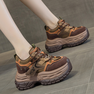 超火厚底内增高炸街老爹鞋 休闲鞋 女款 女式 小个子2026春季 香港新款