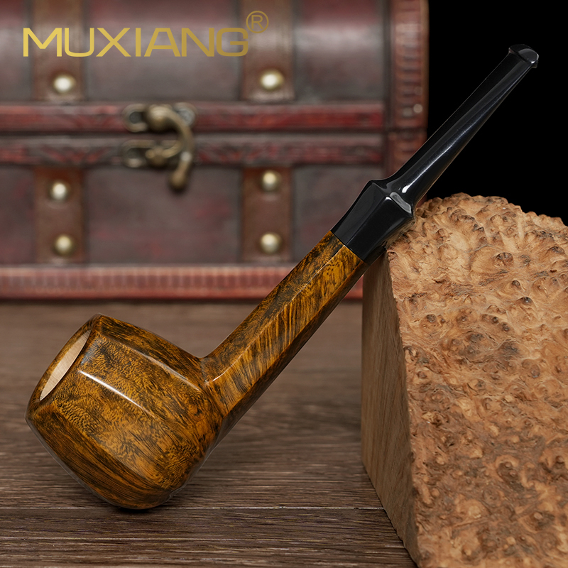 石楠木烟斗手工实木直柄多面体自由式斗传统老式过滤男士专用烟具