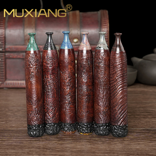 石楠木烟斗手工实木雪茄大气室鱼雷烟斗传统老式过滤男士专用烟具