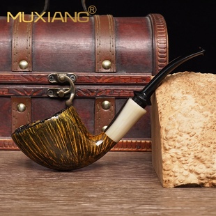 石楠木烟斗手工实木瘤皮都柏林号角斗传统老式过滤专用具男士配件