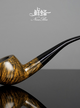 NewBee鲜蜂石楠木烟斗手工实木弯柄烟斗老式传统男士过滤专用烟具