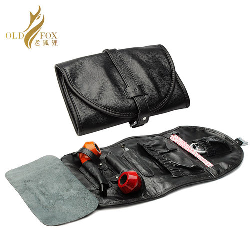 OLDFOX真皮烟斗包牛皮多功能便携男士收纳手卷烟袋雪茄工具包配件