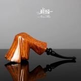 NewBee鲜蜂石楠木烟斗手工实木带瘤皮火焰纹老式传统男士过滤烟具
