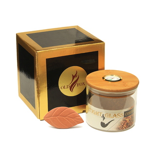 烟斗草保湿罐新款玻璃密封盒防潮保湿竹子盖送陶土保湿片带湿度计