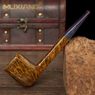 石楠木烟斗男士手工直柄长腿判官斗实木传统老式过滤专用烟具配件