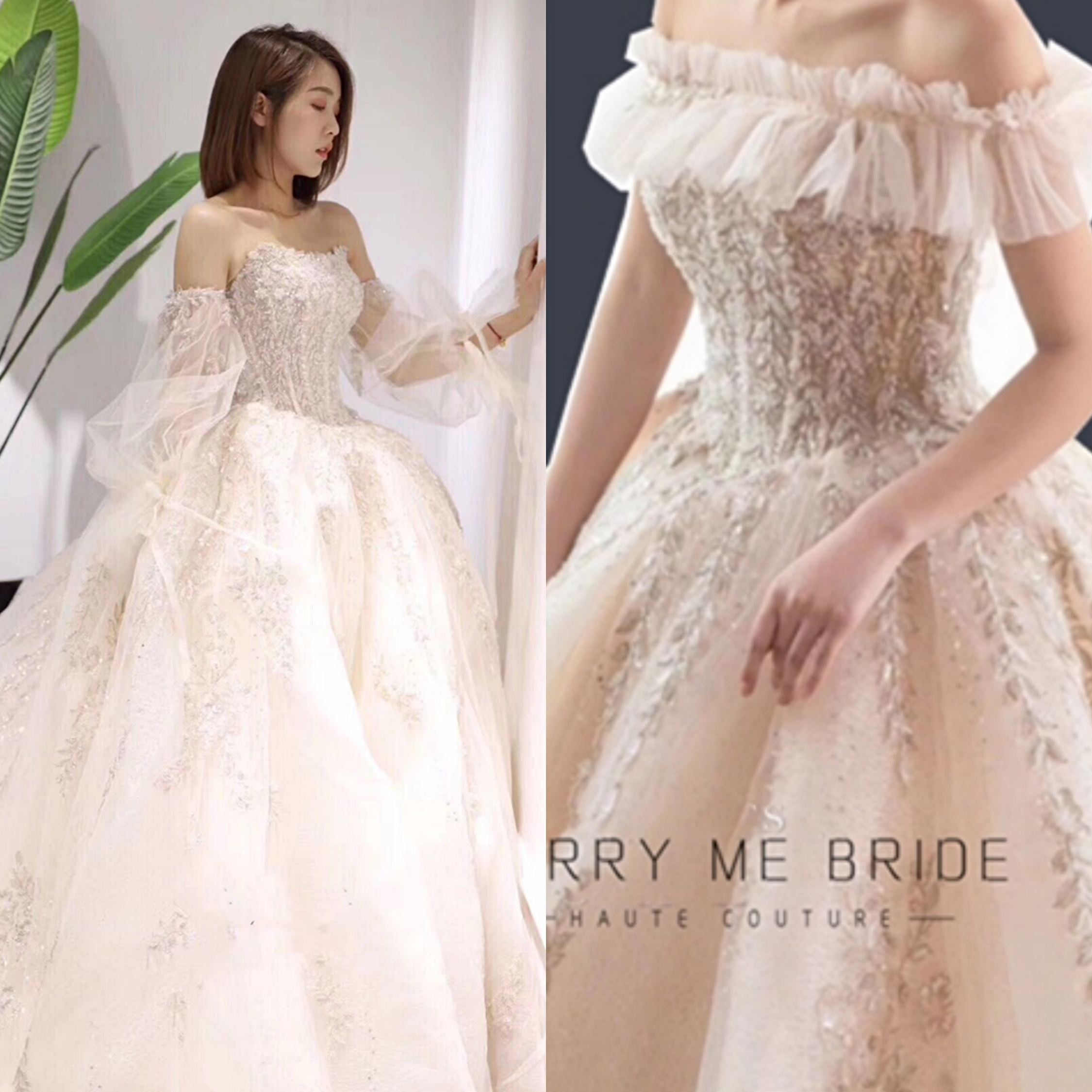 Sell the second -hand nine new ladies, genuine high -definition heavy workers nail bubble sleeve sleeves, wearing big tail wedding dresses Sell the second -hand nine new ladies, genuine high -definition heavy workers nail bubble sleeve sleeves, wearing big tail wedding dresses