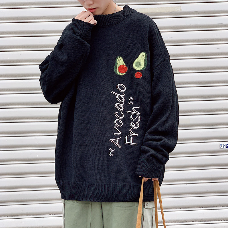轩尧耐克泰冬季日系毛衣厚款外套男ins港风圆领打底针织衫宽松慵在类目 男装, 针织衫/毛衣中 - 来自Buy2taobao.com提供专业的淘宝代购服务